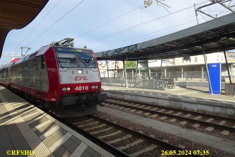 Bahnhof Ettelbruck, Zug nach Diekirch