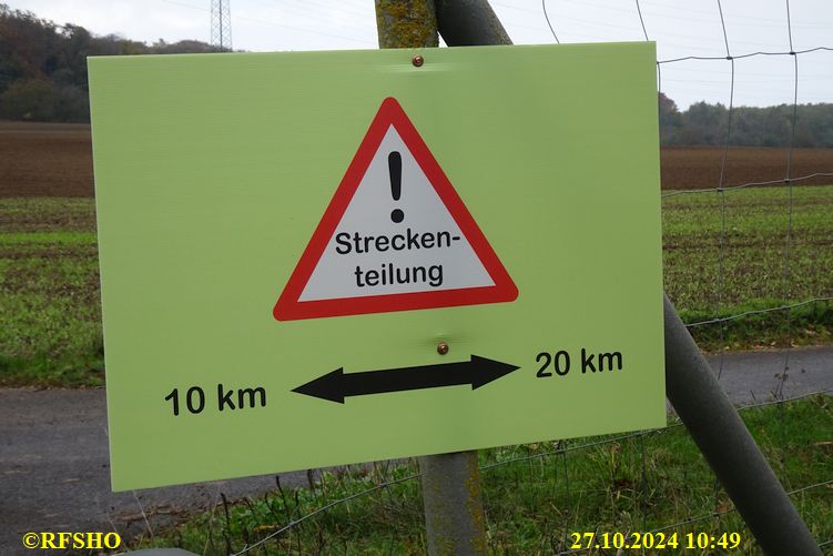 Marschstrecke 10 km, Streckenteilung