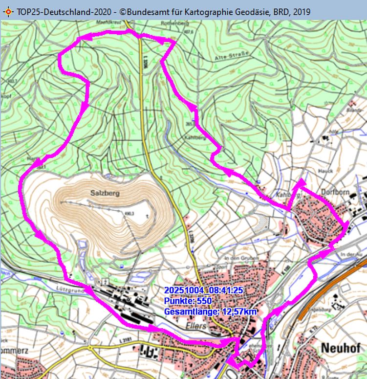 Fuldamarsch, Marschstrecke 1. Tag
