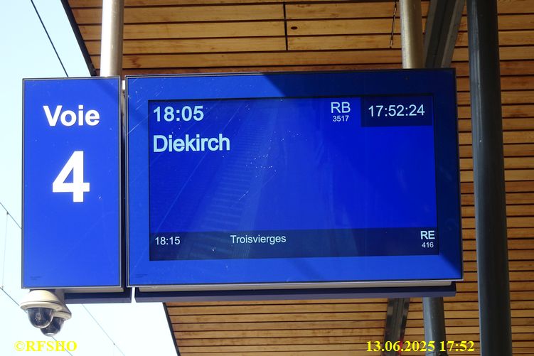 Bahnhof Ettelbruck, Zug nach Diekirch