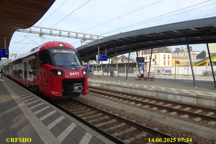 Bahnhof Ettelbruck, Zug nach Diekirch