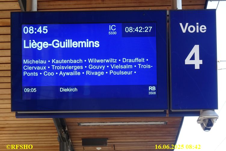 Ettelbruck Zug nach Liège-Guillemins