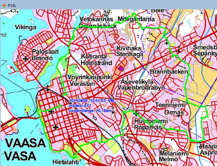 Wanderstrecke am 08.08.2025