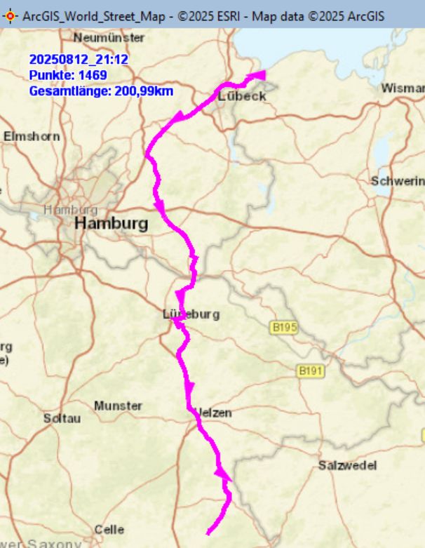 Fahrt von Travemünde nach Schönew¨rde