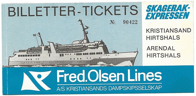 Fährticket der Fred Olsen Line