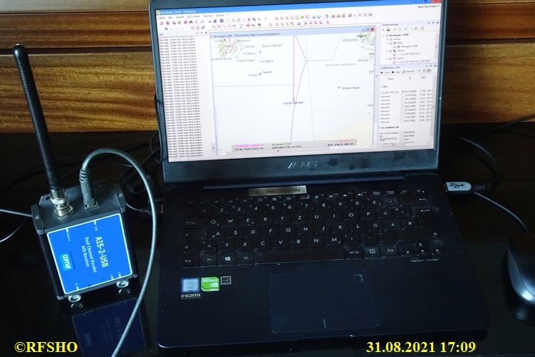 MS COLOR FANTASY, Navigation mit QV7 und AIS-2-USB