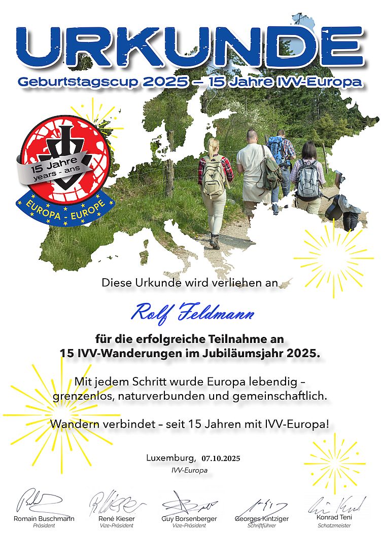 Urkunde vom IVV