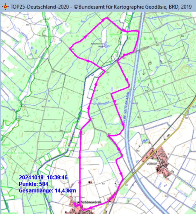 Marschstrecke am 11.10.2024