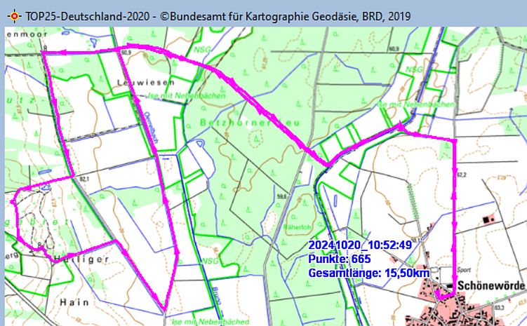 Marschstrecke am 20.10.2024