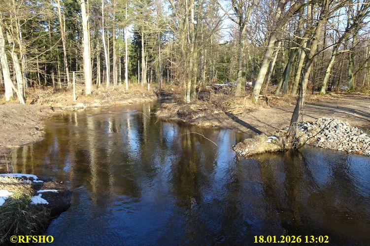 Marschstrecke, neue Ise an der Hohen Br&uuml;cke