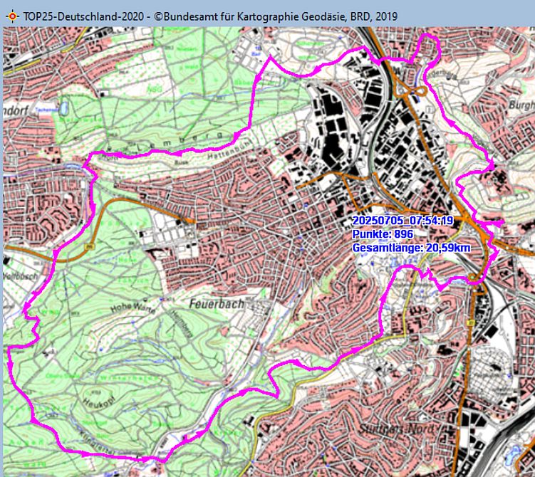 Marschstrecke am 05.07.2025