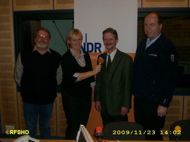 Lothar Gödecke, Moderatorin Claudia Fyrnihs, Heiko Gropp, Rolf Feldmann