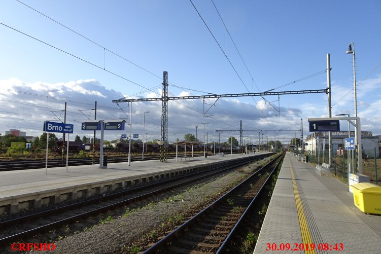 Rückreise mit der Bahn, Brno dolní nádraží