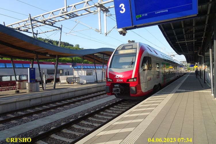 Bahnhof Ettelbruck, Zug nach Diekirch