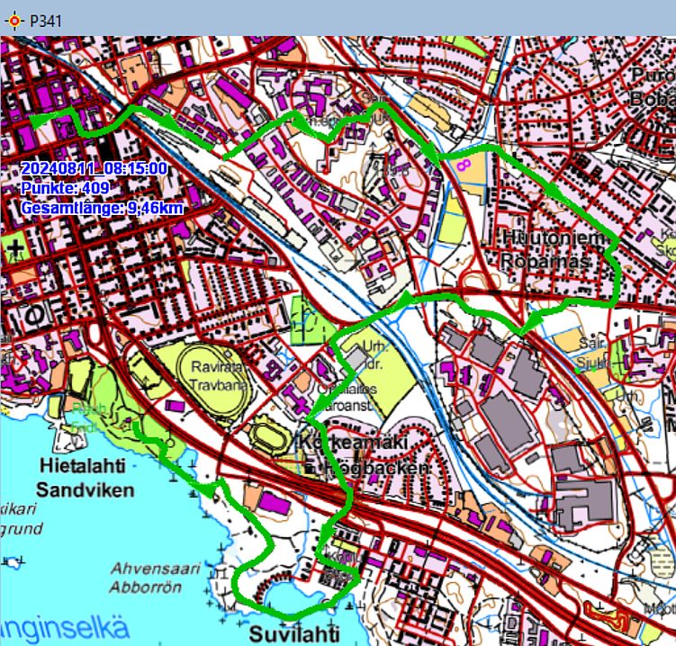 Vaasan Marssi, Marschstrecke 2. Tag 