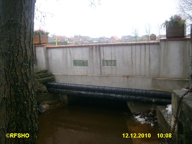 Hochwasser an der Rietbrücke am alten Feuerwehrhaus
