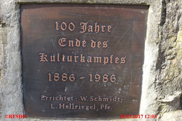 Naturschutzgebiet Gau-Algesheimer Kopf, 100 Jahre Ende des Kulturkampfes