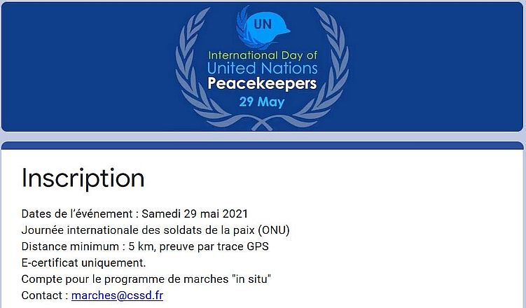 Marsch zum Internationalen Tag der Friedenssicherungskräfte der Vereinten Nationen