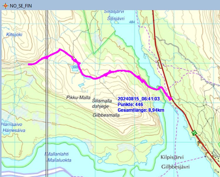 Wanderstrecke am 15.08.2024