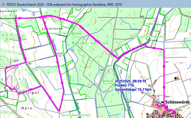 Marschstrecke am 25.10.2025