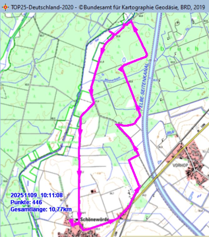 Wanderstrecke am 13.07.2025