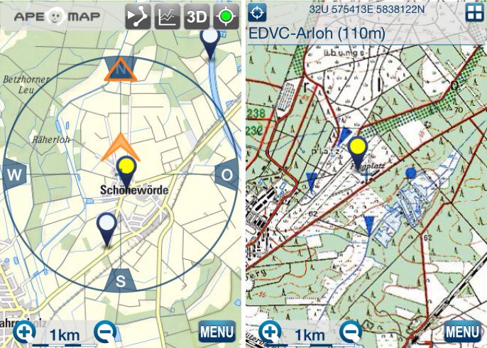 Zur Navigation wird das Kartenprogramm APE@MAP eingesetzt